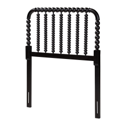 Baxton Studio Finley Turned Bobbin Headboard - Crafted Wood Panel with Decorative Spindle Design for Cottage Farmhouse Bedroom, Twin, Black